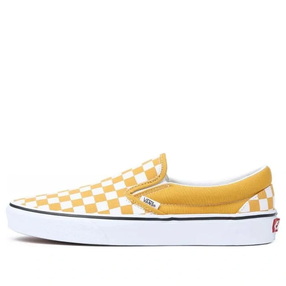 Vans Classic Slip-On "Color Theory Checkerboard" Mustard White VN0A5JMHF3X NEW - Picture 1 of 5